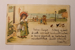 Antik levelezőlap, képeslap, újévi üdvözlőlap, 1903