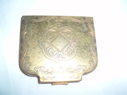 Antique gold-plated powder box