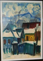 Páll Lajos: Korond, 1994 - keretezett akvarell