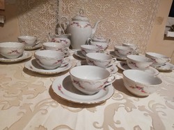Eladó antik Kahla német porcelán 12 személyes teás készlet vitrin állapot! 