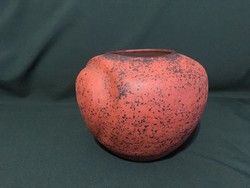 Bod Éva különleges vörös-fekete kerámia kaspó váza