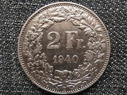 Svájc .835 ezüst 2 Frank 1940 B (id41428)