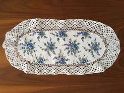 Very old, flawless, special, small tablecloth decorated with vintage hand crochet