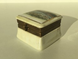 Antik Hévíz gyógyfürfő ékszertartó doboz szelence