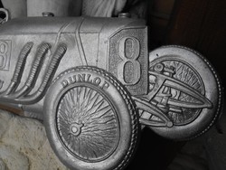 Veterán autó 1930 Mercedes Dunlop gumi reklám verseny díj Fém plakett