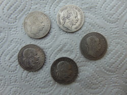 5 darab ezüst 1 forint LOT ! 