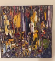 Bruno Cantais: Magic abstract című oajfestménye, jelzett olajvászon festmény