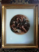 Hollóházi Baroque Murillo Painting Reproduction on Glass
