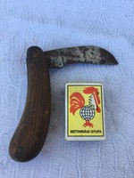 Régi jelzett fa markolatú bicska kés