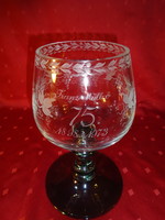 Crystal glass chalice, made for franz müller's 75th birthday. He has!