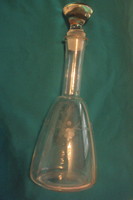 More than 100 years old, (art deco) grape cluster pattern polished decoration, wine bottle with glass stopper.