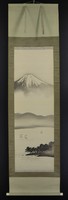 Okada Sosui - Fuji hegy - Japán tusfestmény, tájkép, falitekercs festmény