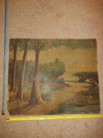 Sági S.szignós öreg festmény kartonra, 42x50 cm-es volt, de már kopott belőle...
