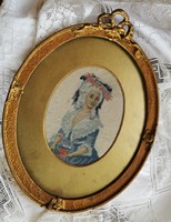 Antik  barokk női gobelin