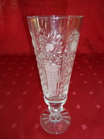 Crystal glass champagne glass with beautiful grinding, height 18 cm. He has!