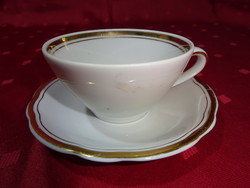Kahla GDR German porcelain coffee cup + saucer with gold border. He has!