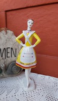 Gyönyörű Hollóházi  porcelán Bujáki Táncos lány nipp Gyűjtői darab nosztalgia 
