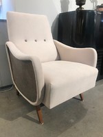 Retro Felújított Páros Fotel  - Drapp Alappal -1960-as Évek  B019