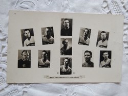 Vintage képeslap a Magyar Labdarúgó Válogatott, az 1954-es világbajnokság győztesei/foci/futball