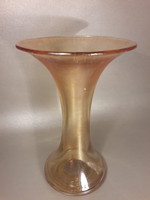 Eisch marked in a large glass vase iridescent in elegant gold colors