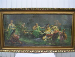 Csónakázó nimfák c. festmény eladó