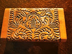Carved Transylvanian wooden box