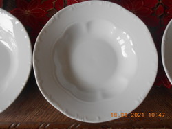 Zsolnay porcelán barokk, fehér mély tányér 6 db, Új!