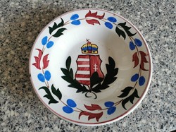 Magyar címeres hollóházi tányér, falitányér