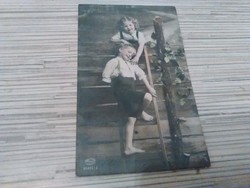 Antik képeslap. Gyerekek. 1909.