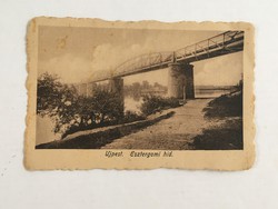 Antik, vintage, régi postatiszta képeslap Újpest, Esztergomi híd 1919.