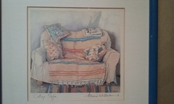 "Cottage Sofa" - akvarell szilvantik részére