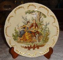 Antik Sarreguemines fajansz  tányérok romantikus  jelenetekkel.
