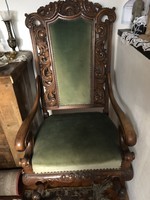   Barokk faragott íroasztal fotel