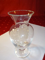 Polished glass vase, height 13 cm. He has!