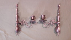 2 tin wall brackets, candle holders