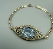 Art deco silver bracelet with spinel marcasite