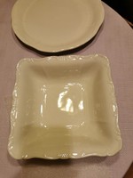 2 db Zsolnay fehér porcelán tál, süteményes és köretes tál 