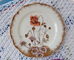 Jelzett PSL Imperial Austria, csodaszép antik, pipacsos tányér 