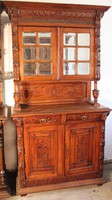 A145 antique renaissance sideboard with carved mirror