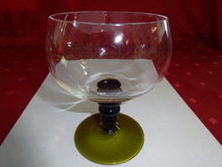 Glass beaker with green base, height 11.5 cm. He has!