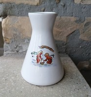 Balaton szuvenír, Bodrogkeresztúri emlék váza, retro jelenetes váza, pancsoló gyerekek, vitorlás