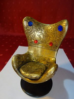 Mini armchair, gilded, metal base, height 14 cm. He has!