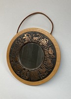 Horoscopic handicraft mirror with copper insert