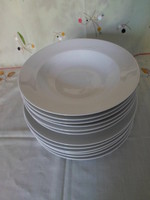 Fehér porcelán étkészlet, tányérkészlet (retro tányér – lapostányér, mélytányér; készlet)