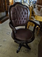 Barna bőr forgó fotel , forgó íroasztal szék 