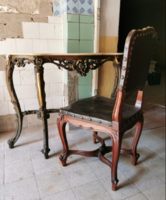 Rokokó stílusú konzolasztal székkel 