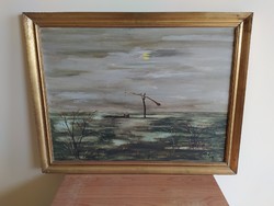 Koch Vilmos gémeskút c. festménye, nagyobb méret 70x90