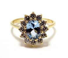 Blue gold ring with stones (zal-au95126)