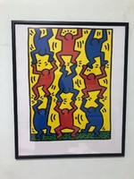 Keith Haring (1958-1990)'Untitled' Giclé-nyomás - 2008-ban Kaith Haring alapítvány kiadása!
