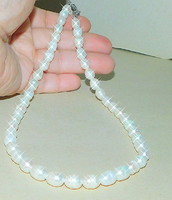 Off-white Japanese biwa genuine pearl necklace